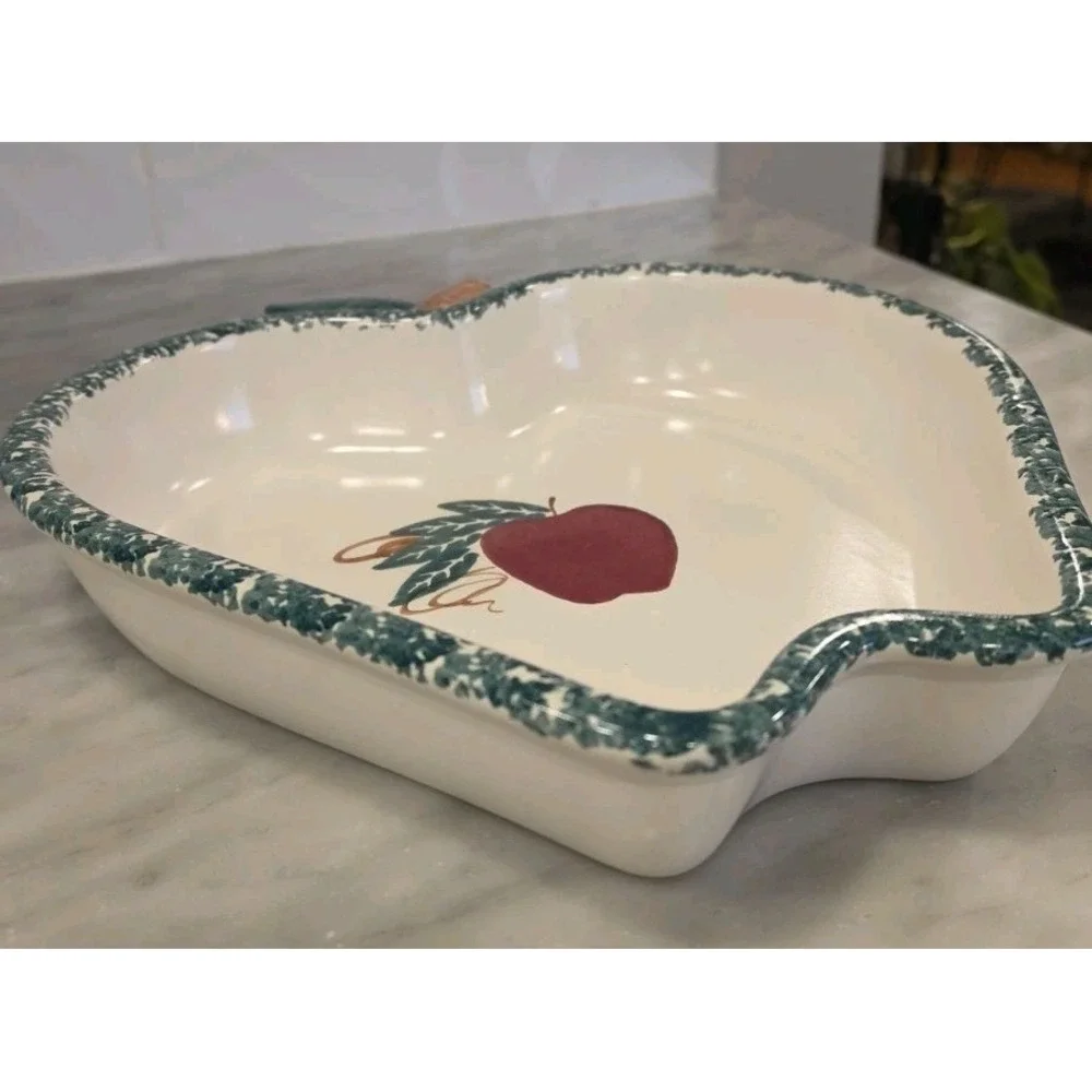 Vintage Ceramic Apple-Shaped Serving Bowl